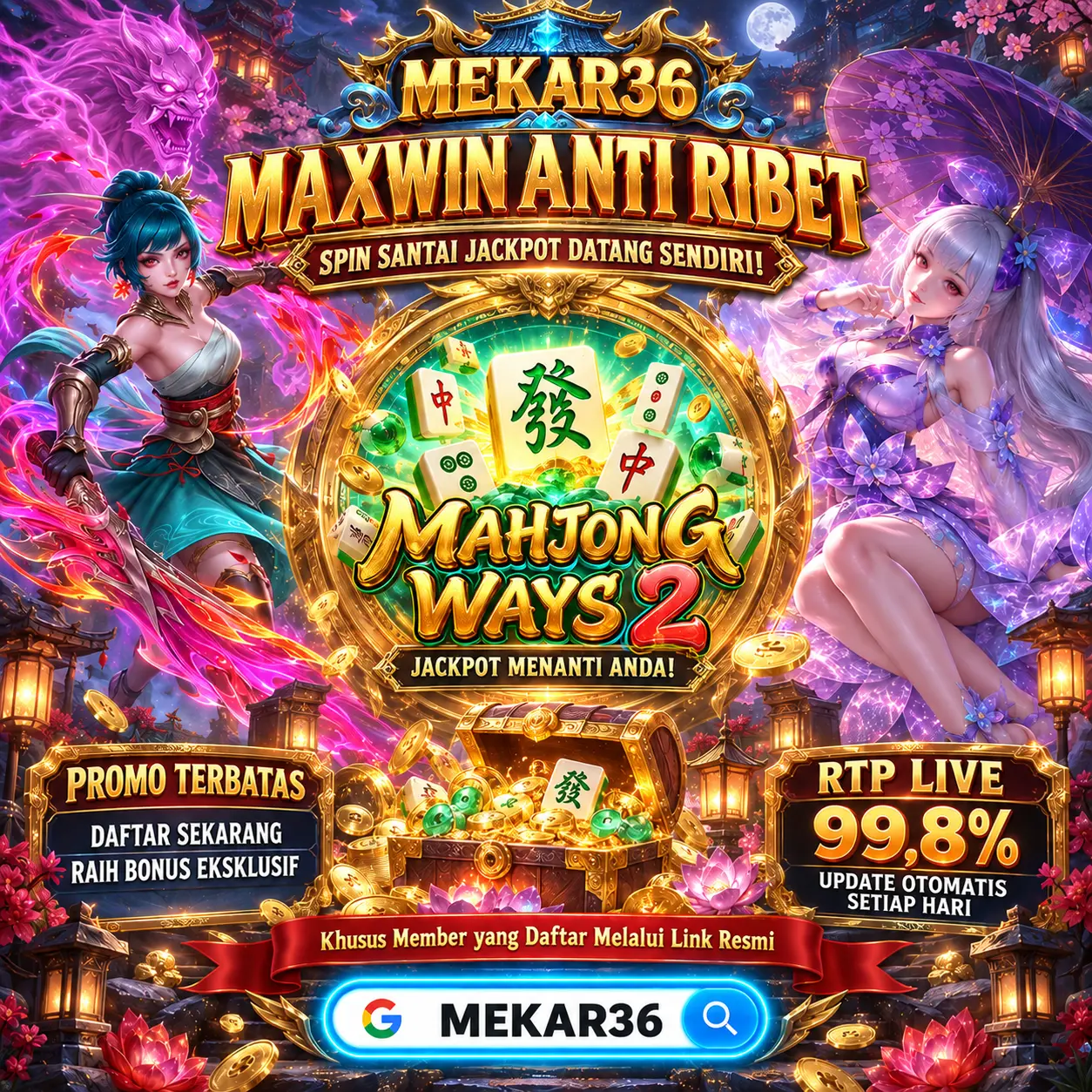 MEKAR36 ~ Kembangkan 36 Tahap Progres Untuk Membuka Fitur Dan Bonus Permainan